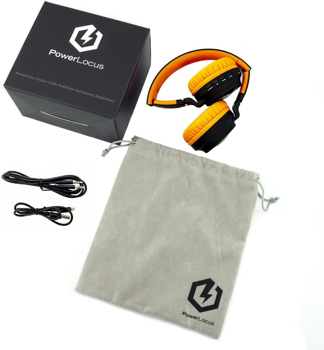 PowerLocus Buddy Draadloze On-Ear Koptelefoon voor Kinderen, LED lampjes, 85db Limiet, met Microfoon, Micro SD poort - Upgrade Zwart/Oranje – foto 8