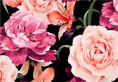Fotobehangkoning - Behang - Vliesbehang - Fotobehang - Roses of Love - Bloemen - Pioenrozen - Rozen - Romantisch - 450 x 315 cm