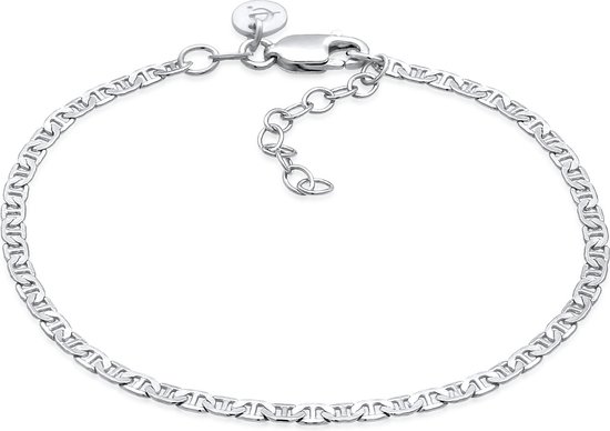 Elli PREMIUM Dames Armband Dames Barbell Ketting Verstelbaar Basic Minimal Trend in 925 Sterling Zilver Verguld