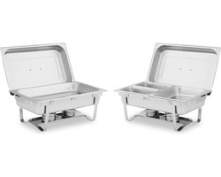 Chafing Dish set 2 delig - 2x8 L - incl. GN bak - Royal Catering