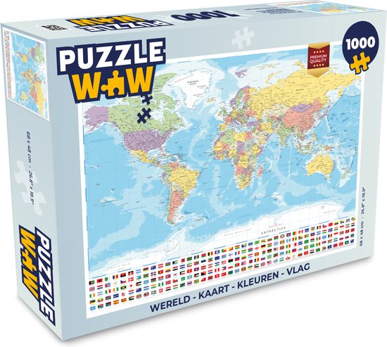Spreek luid Pech taal Puzzel Wereld - Kaart - Kleuren - Vlag - Legpuzzel - Puzzel 1000 stukjes  volwassenen -... | bol.com