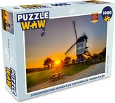 Puzzel Zonsondergang boven een historische windmolen - Legpuzzel - Puzzel 1000 stukjes volwassenen