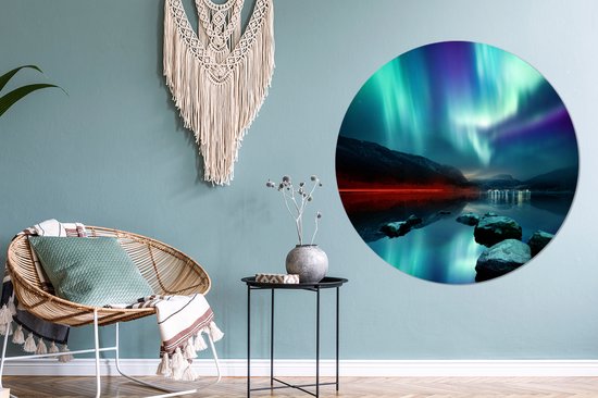 Cercle de papier peint - Aurores boréales - Pierres - Water - ⌀ 140 cm