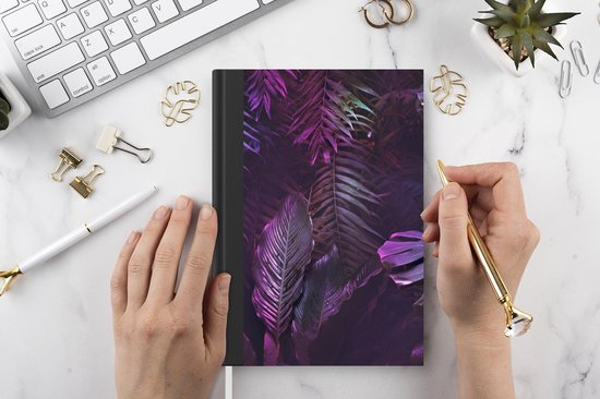 Carnet - Cahier d'écriture - Jungle - Feuilles - Violet - Vert - Garçons - Filles - Enfants - Carnet - Taille A5 - Bloc-notes