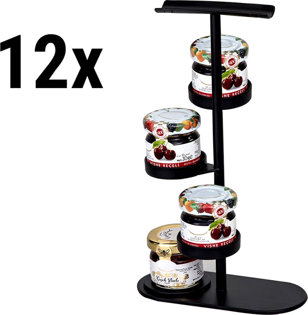 (12 stuks) Jam Etagere / Buffethouder - met 4 planken | GGM Gastro