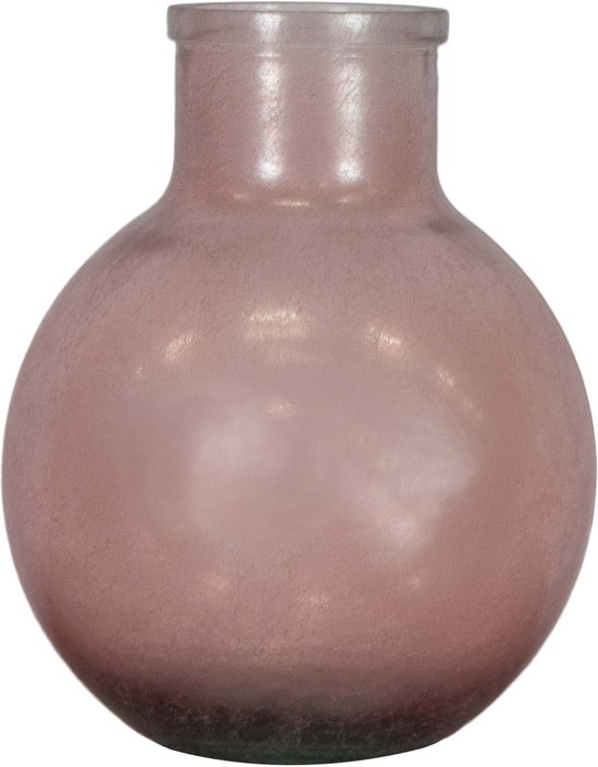 DKNC - Vaas Wakanui - Gerecycled glas - 24x31 cm - Roze