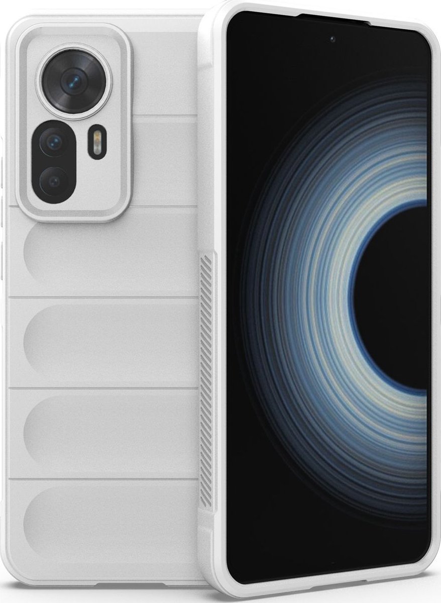 Mobigear Hoesje geschikt voor Xiaomi 12T Telefoonhoesje Flexibel TPU | Mobigear Bumpy Backcover | 12T Case | Back Cover - Wit
