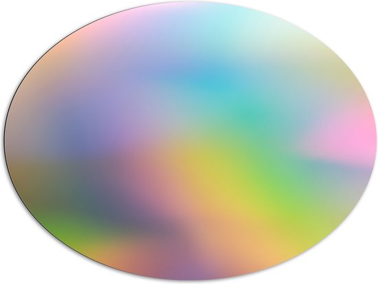 WallClassics - Dibond Ovaal - Vervaagde Pastelkleuren - 108x81 cm Foto op Ovaal (Met Ophangsysteem)