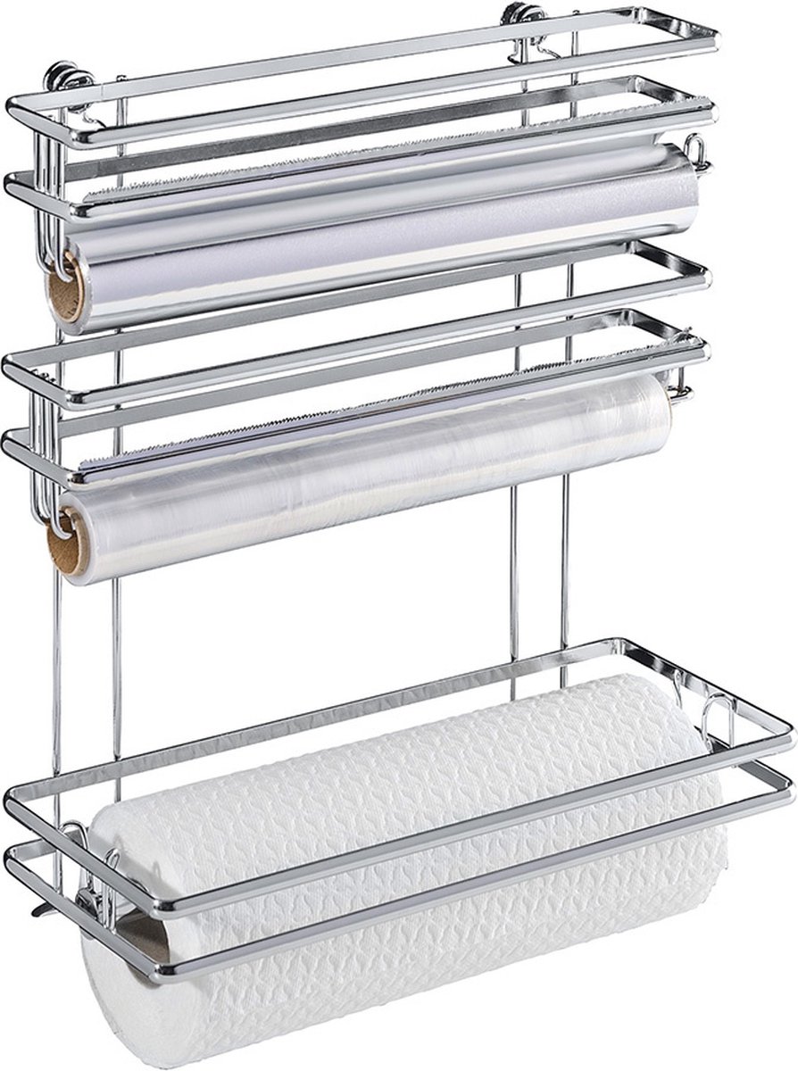 Wenko keukenrol en foliehouder - Zilver - Wandmontage