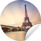 Tour Eiffel sur le mur de l'eau autocollant papier peint cercle ⌀ 120 cm / cercle papier peint / cercle mural / cercle vivant - auto-adhésif et découpe ronde