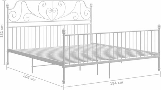 vidaXL Cadre de lit en métal Blanc 180x200 cm - Cadre de lit - Cadre de lit - Cadre de lit - Cadres de lit