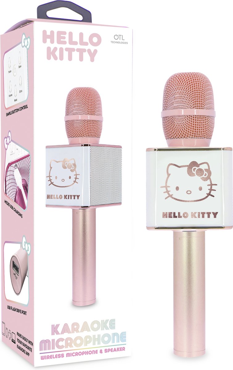 Hello Kitty - draadloze karaoke microfoon - met speaker - stemopname - OTL Technologies