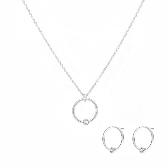 ARLIZI 2151 Sieraden set ring kristal hanger minimalistisch - sterling zilver