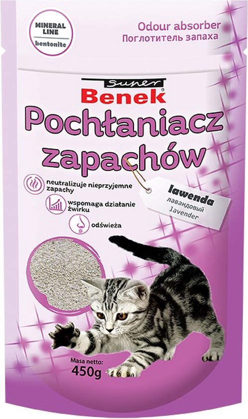 Foto: Kattenbakvulling certech lavendel verwijdering van geurtjes