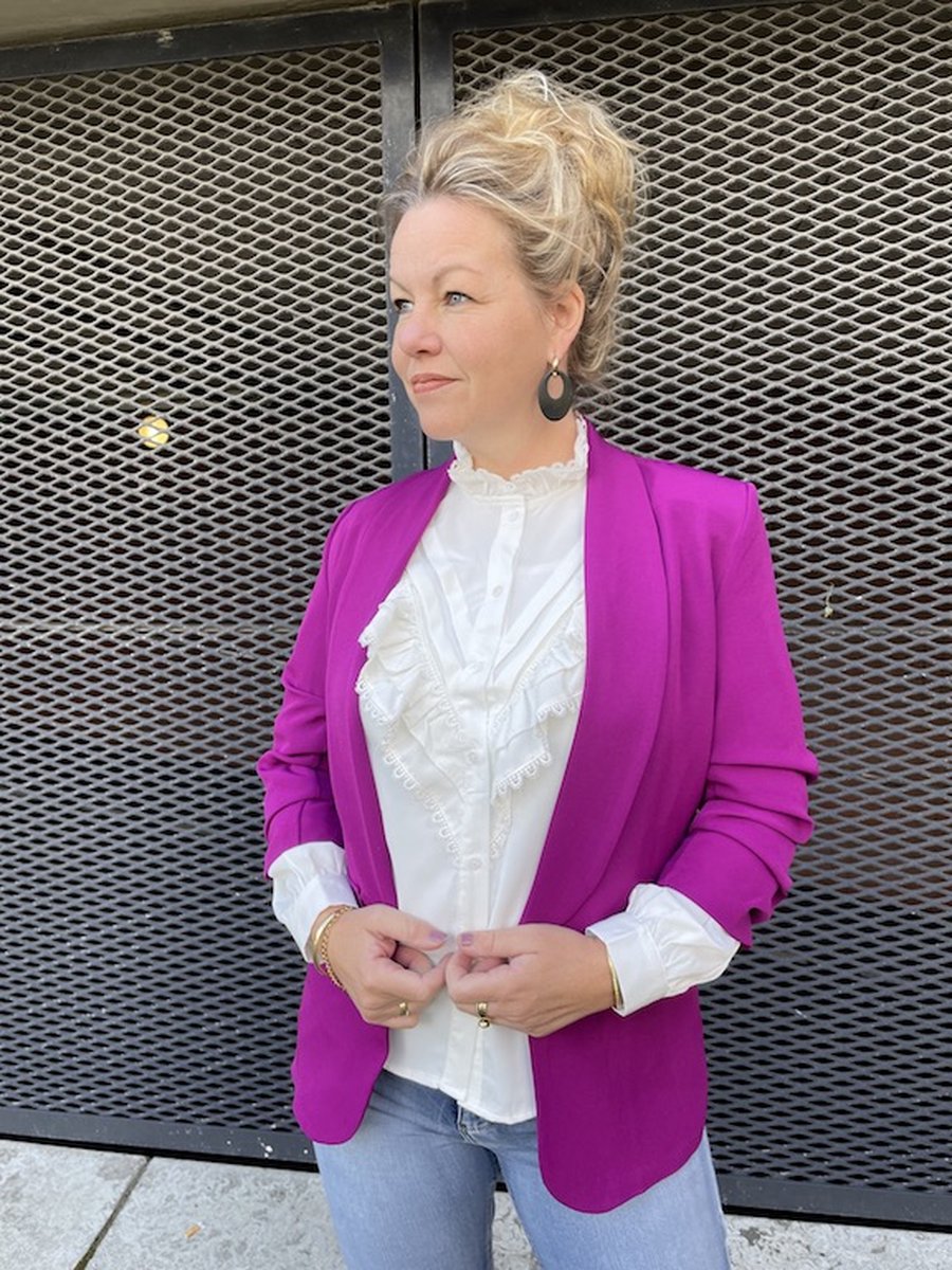 Hill Fashion - Blazer - Annabel - New - Fuchsia - Maat S