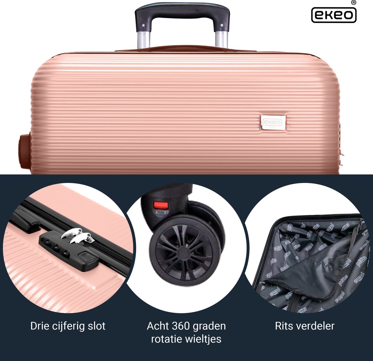 3 Roségoudkleurige Kofferset kopen? Kijk snel