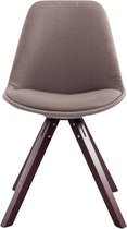 CLP Toulouse Set van 4 Stoelen - Zonder armleuning - Vierkant frame - Stof - taupe cappuccino