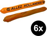 6x Opblaasbaar Stokbrood Oranje - WK fanartikel - Allez Hollandee (voordeelset 6 stuks)