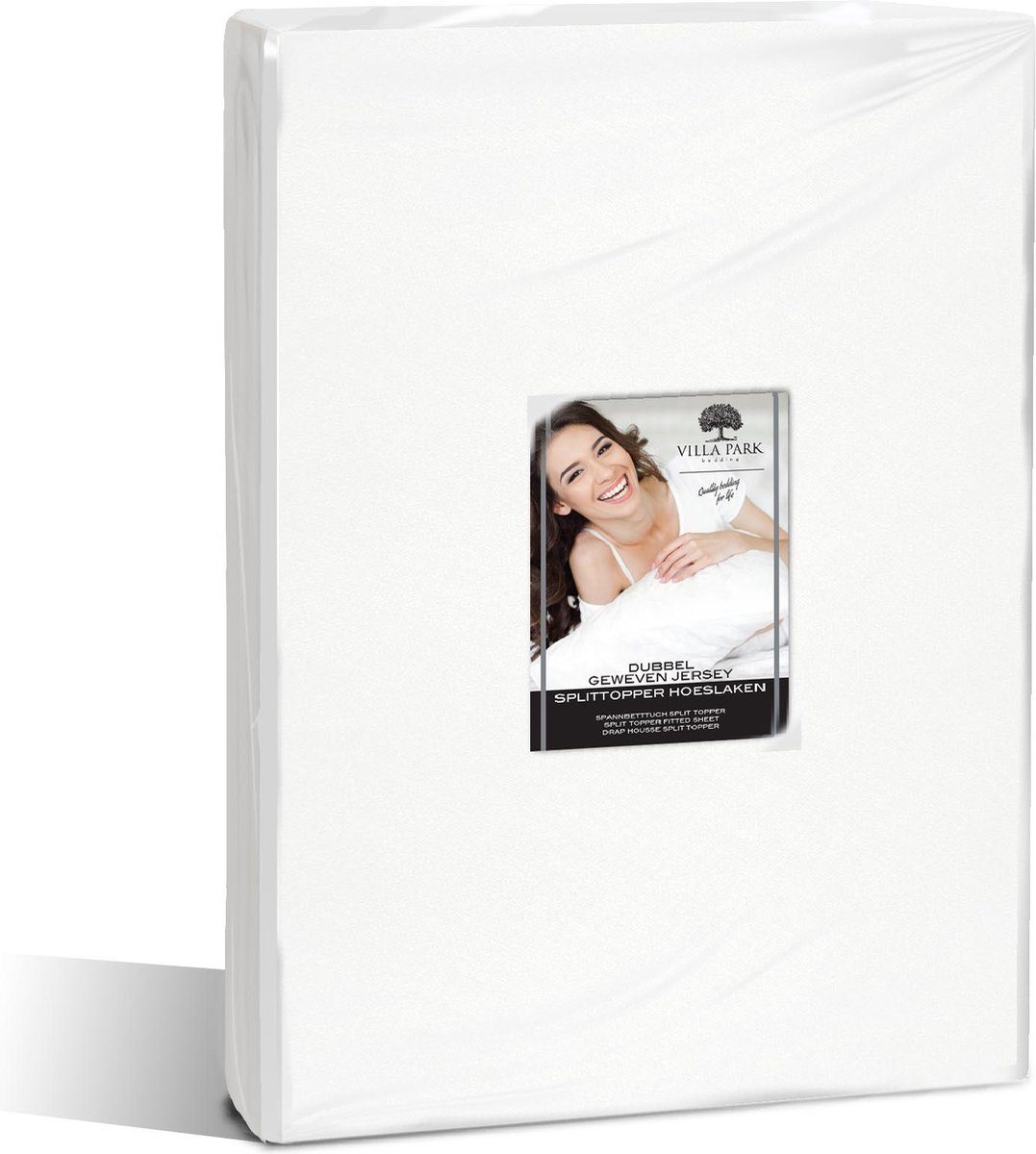 HappyBed Hoeslaken White Hoeslaken - 100% katoen - 180x200/220 cm - Onderlaken - Verfijnd jerseykatoen - Ademend katoen - Perfecte pasvorm