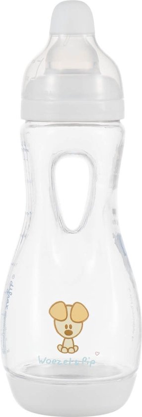 Babyflesje - Difrax Handgreep Babyfles 240 ml Natural - Anti-Colic - Woezel & Pip - 1 stuk
