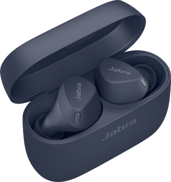 Jabra Elite 4 Active - Draadloze Sport Oordopjes met Active Noise Cancelling - Bluetooth 5.2 Multipoint - 28 uur batterij - Stof en Waterdicht IP57 - Marineblauw