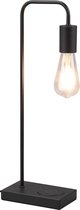 LED Tafellamp - Tafelverlichting - Trion Milaya - E27 Fitting - Rechthoek - Mat Zwart - Aluminium