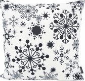Kerst 'Zwart/Wit Sneeuw' Kussenhoes | Katoen/Polyester | 45 x 45 cm