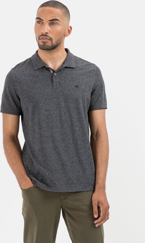 camel active Poloshirt met korte mouwen gemaakt van duurzaam katoen mix - Maat menswear-L - Donkergrijs
