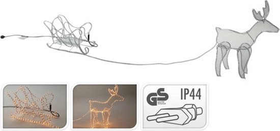 Nampook de Éclairage de Noël Nampook - 60 x 28 x 77 cm - traîneau de rennes