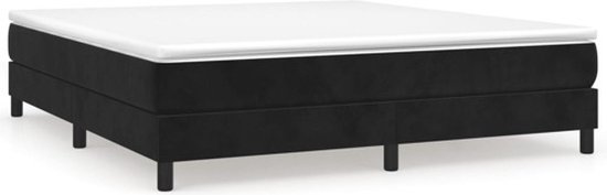 vidaXL Cadre de lit - 180x200 cm - Velours - Zwart Cadre de lit - Confort de couchage - Lit double - Canapé-lit noir - Cadre de lit en velours