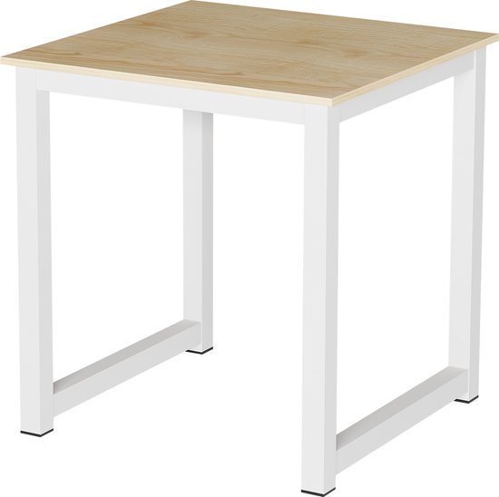 Table de cuisine - table bureau - 75 cm x 75 cm - blanc marron