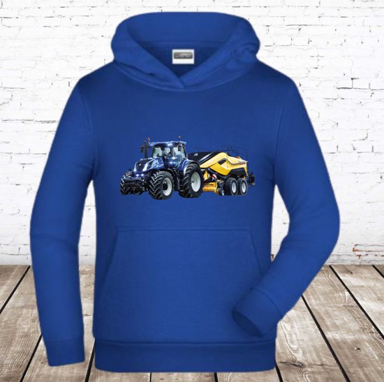 Sweat à capuche avec tracteur New Holland - James & Nicholson-146/152-Hoodie garçons