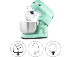 Klarstein keukenmachine, kneedmachine met 5L kom, professionele keukenmachine van 1800W met deeghaak en garde, universele keukenmachine met 6 snelheden, deegmachine voor roeren, kneden en kloppen.