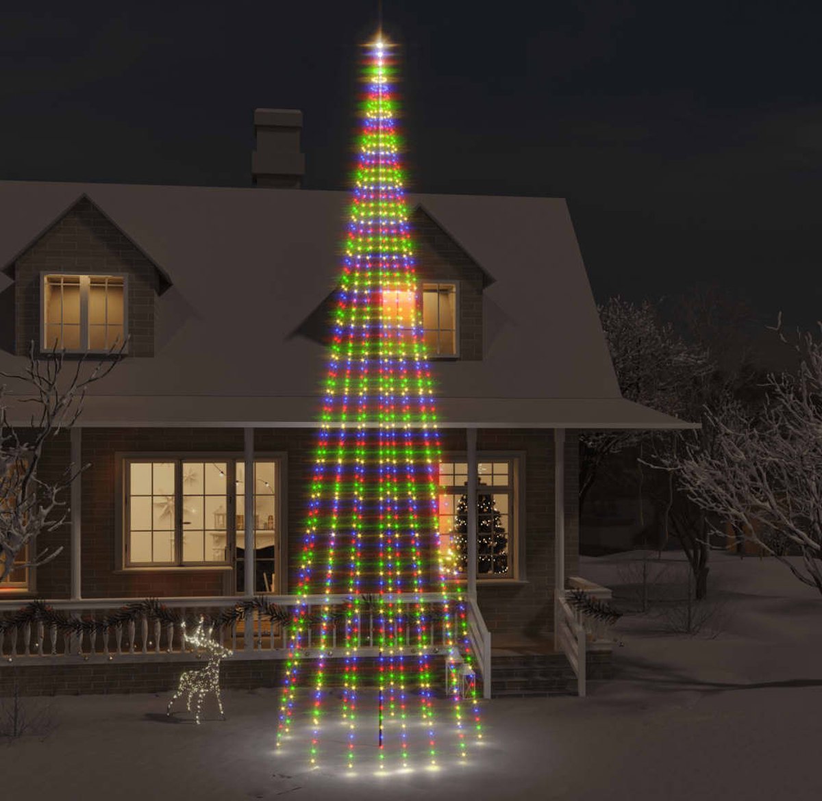 Prolenta Premium - Vlaggenmast kerstboom 1134 LED's meerkleurig 800 cm