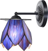 Art Deco Trade - Tiffany wandlamp zwart met Blue Lotus