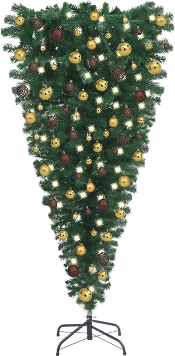 Prolenta Premium - Kunstkerstboom omgekeerd met LED's en kerstballen 210 cm
