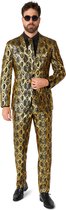OppoSuits Shiny Snake - Costume Homme - Or & Zwart - Costume Brillant - Taille EU 52