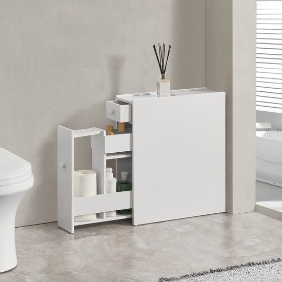 SogesHome Badkamerkast, niskast met lade, 2 planken, schuifdeur