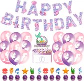 Zeemeermin verjaardag thema - onderwater fantasie paars roze pastel - feestpakket decoratie versiering