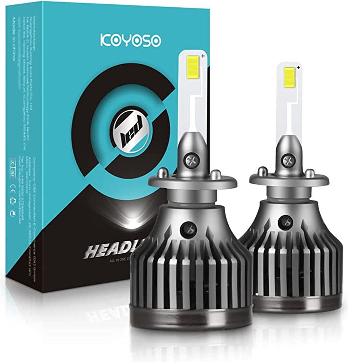 Ampoule LED H1 (lot de 2 pièces) 6000k Wit brillant 8000LM IP68 72 Watt  CANbus adapté