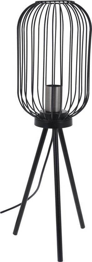 Lampadaire décoratif Art Déco modèle en fil de fer noir sur 3 pieds-ambiance-confort-moderne-décoration-industrielle-cadeau-60 cm de haut