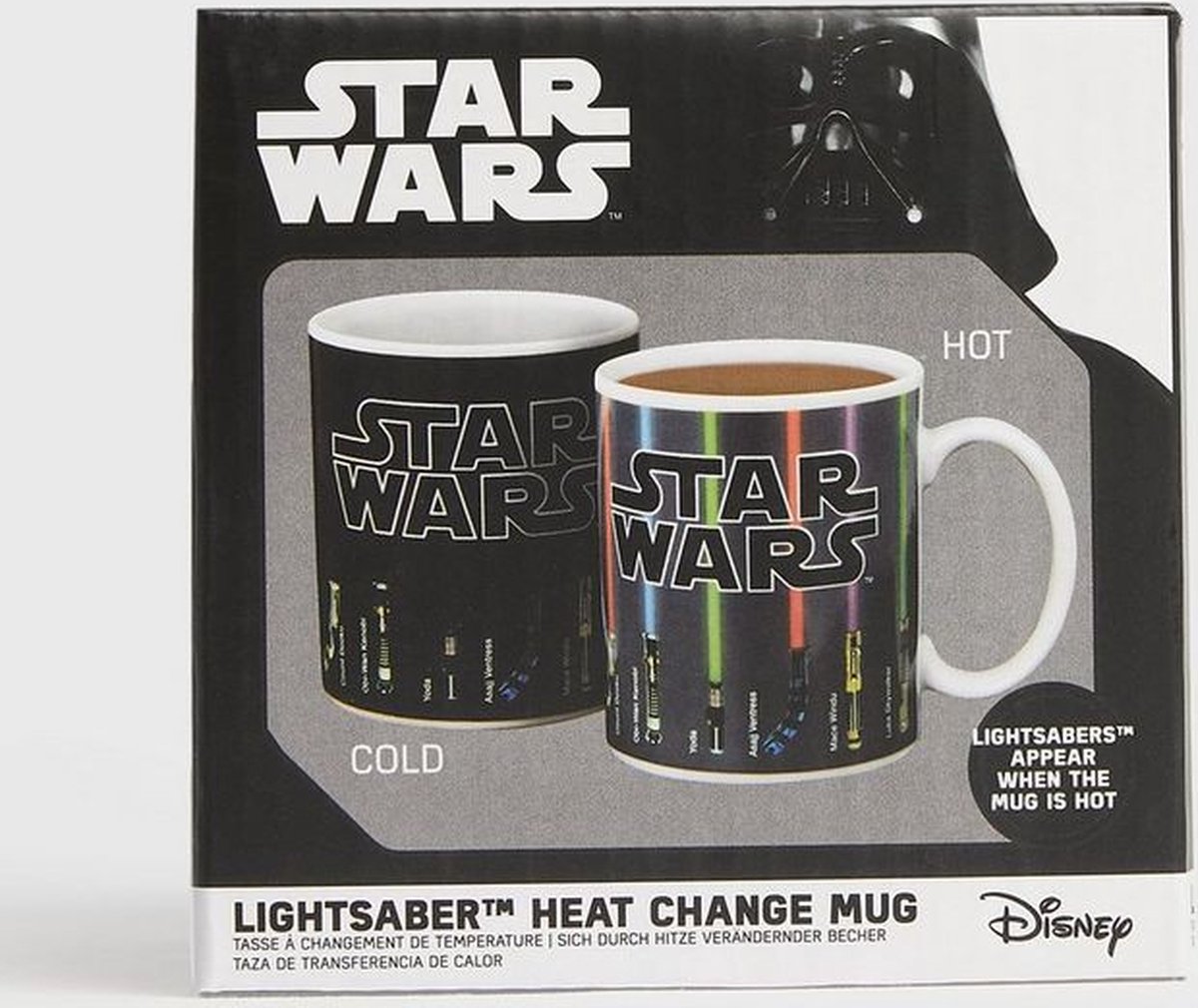 Star Wars Paladone Lightsaber Heat Change Coffee Mug-300  ml-Officially Licensed Disney Merchandise, Porcelain, Multi, 10.5 x 10 x  10.5 cm: Coffee Cups & Mugs