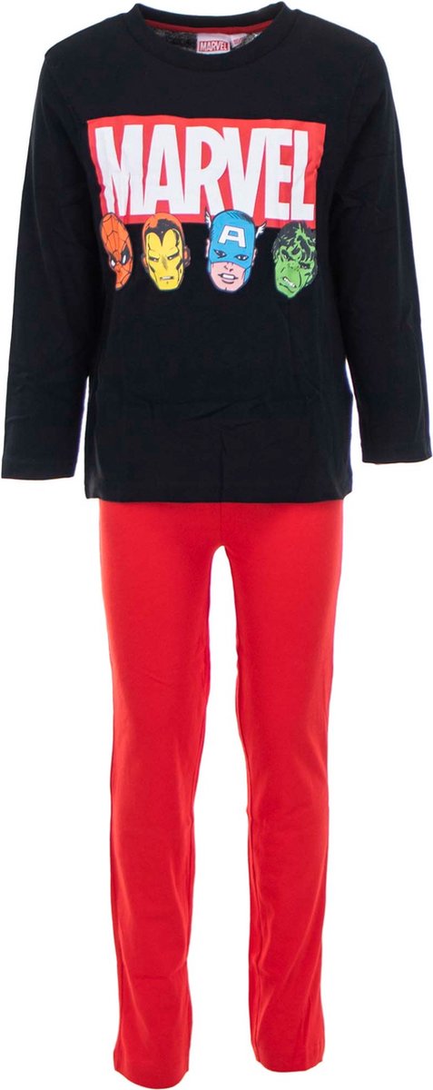 Kinderpyjama - Avengers - Zwart/Rood - Maat 98/104