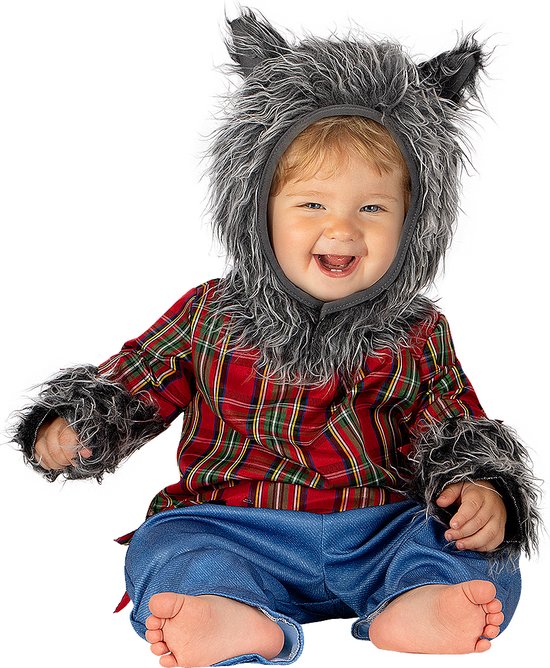 Eng grijs weerwolf kostuum met masker voor kinderen - Vegaoo