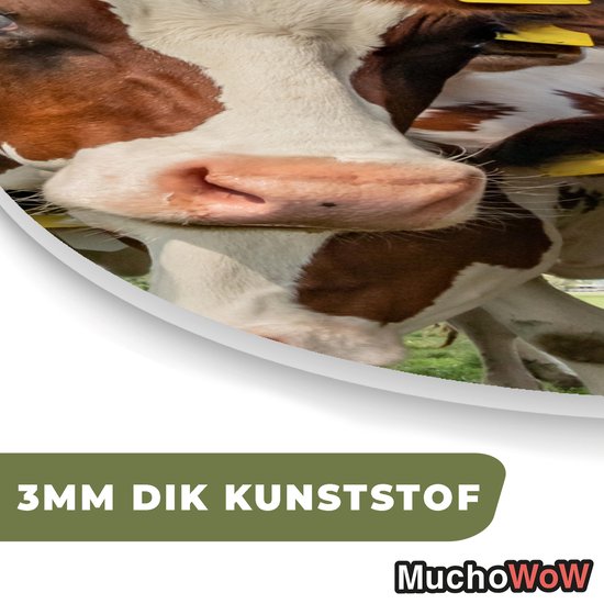 Ovale Mural - Ovale Mural - Décoration murale Plastique - Peinture Ovale - Vaches - Animaux - Pâturage - Nature - 60x90 cm - Forme miroir ovale sur plastique
