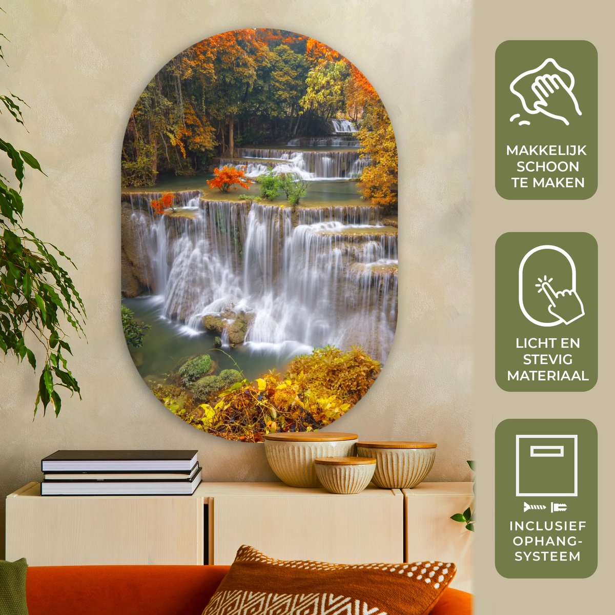Moderne Impression sur Toile Illustration automne paysage arbres Image Tableau Decoration Murale 70x50cm Deco Décoration Salon Chambre Horizontal Tableaux Decoratifs Muraux Art Wall AA70x50-2394