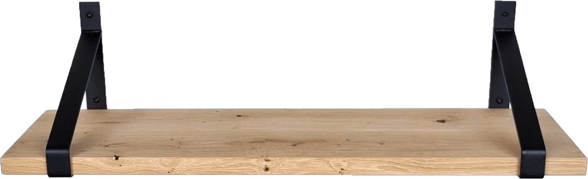 GoudmetHout® Wandplank Industrieel - 50 x 30 cm Muurplank - Eiken Hout - Decoratie Wandrek