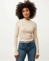 Mexx Ribknit Turtleneck Sweater - Beige - Femme - Tricots - Taille XL