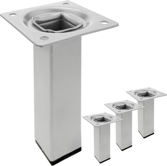 PrimeMatik - Ronde poten voor tafel en meubels. 10cm zwarte