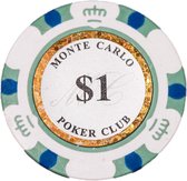Poker chips - Poker - Pokerset - Poker chip met waarde 1 - Monte Carlo poker chip - Fiches - Poker fiches - Poker chip - Klei fiches - Cave & Grarden